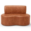 Ver imagem 5 de Sofá 2 Lugares 140cm Orgânico para Sala de Estar Living Larissa L02 Couríssimo Camel - Lyam Decor