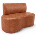 Ver imagem 2 de Sofá 2 Lugares 140cm Orgânico para Sala de Estar Living Larissa L02 Couríssimo Camel - Lyam Decor