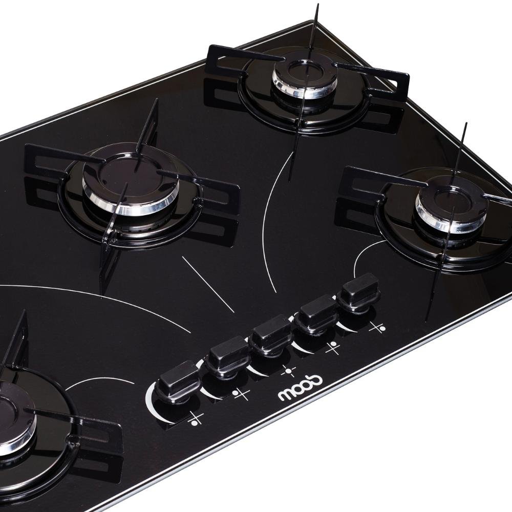 Cooktop a Gás 5 Bocas Moob Ultra Chama Com Acendimento Automatico - Bivolt - 5