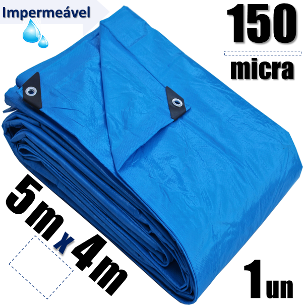 Lona Carreteiro Azul 150 Micras - 5x4m - Construmarcas - 2
