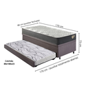 Ver imagem 2 de Bicama Box Baú Solteiro com Colchão Adapto Molas Ensacadas Ecoflex Suede Cinza 88x188