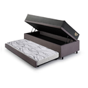 Ver imagem 4 de Bicama Box Baú Solteiro com Colchão Adapto Molas Ensacadas Ecoflex Suede Cinza 88x188