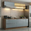 Ver imagem 1 de Armário de Cozinha Compacta 200 cm Rustic/Cinza Lux Madesa 07