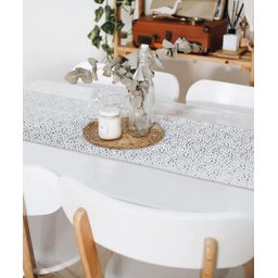 Caminho de Mesa Poá Gourmet Branco e Preto 170x40cm Pano Urbano - 4