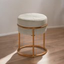 Ver imagem 1 de Puff Banqueta Riad Redondo Pés Ferro Forte Alto Conforto