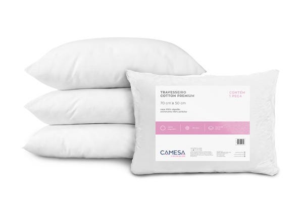 Travesseiro Cotton Premium Suporte Firme Camesa 50x70 - 1
