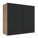 Ver imagem 1 de Armário Aéreo 70 Cm 2 Portas Rustic/preto Rustic/preto