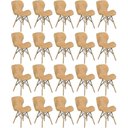 Ver imagem 1 de Kit 20 Cadeiras de Jantar Charles Eames Slim Wood Estofada - Nude Escuro