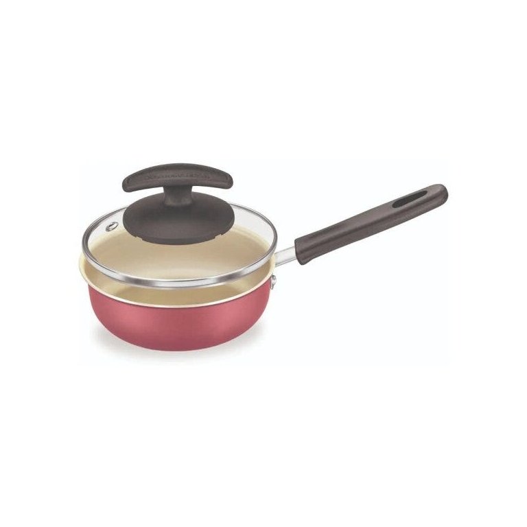 Frigideira Ovos Antiaderente Alumínio com Tampa Premium 12cm: Cereja