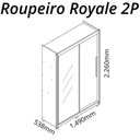 Ver imagem 3 de Guarda-Roupa Solteiro 2 Portas 1 Porta Espelhada com Pés Royale 100% MDF