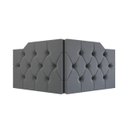 Ver imagem 4 de Cabeceira Painel Estofada Queen Capitonê Luxo Dobrável Capela Fixação na Parede:Cinza