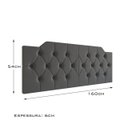 Ver imagem 5 de Cabeceira Painel Estofada Queen Capitonê Luxo Dobrável Capela Fixação na Parede:Cinza