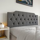 Ver imagem 2 de Cabeceira Painel Estofada Queen Capitonê Luxo Dobrável Capela Fixação na Parede:Cinza