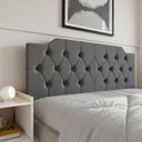 Ver imagem 1 de Cabeceira Painel Estofada Queen Capitonê Luxo Dobrável Capela Fixação na Parede:Cinza