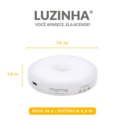 Luzinha® Luminária Led com Sensor de Presença Noturno Usb Carregável Momo Lifestyle - 2