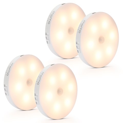 4 Luzinha Momo Lifestyle - Luminária Led com Sensor de Presença e Fotocélula, Carregável Usb