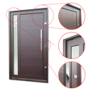 Ver imagem 3 de Porta Pivotante Alumínio Lamb.Visione c/Pux.D.Elite Marrom Corten 240x150 Brimak