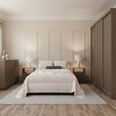 Ver imagem 1 de Kit Guarda Roupas 3 Portas, Cômoda e Mesa de Cabeceira Araçá CabeCasa MadeiraOriginals Cinza/Fendi