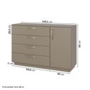 Ver imagem 3 de Kit Guarda Roupas 3 Portas, Cômoda e Mesa de Cabeceira Araçá CabeCasa MadeiraOriginals Cinza/Fendi