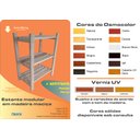 Ver imagem 2 de Estante Modular 3 Prateleiras Madeira Maciça 65x50x29 Cm Pintada Neonx:osmocolor Castanho Uv Deck