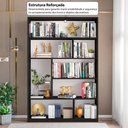 Ver imagem 3 de Estante de Escritório para Livros com 8 Nichos 120cm Multimóveis Crrui-EST003 Preto