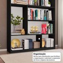 Ver imagem 7 de Estante de Escritório para Livros com 8 Nichos 120cm Multimóveis Crrui-EST003 Preto