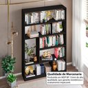 Ver imagem 5 de Estante de Escritório para Livros com 8 Nichos 120cm Multimóveis Crrui-EST003 Preto