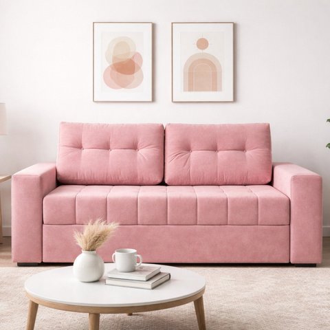 Sofá Cama Casal em Tecido Veludo 182cm com Espuma D28 Murilo