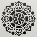 Ver imagem 1 de Stencil Gabarito Mandala Revestimento Parede Poliestireno 3d