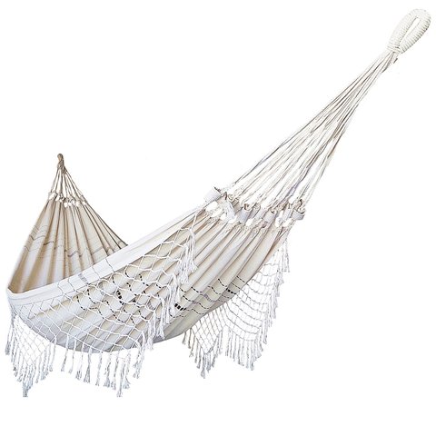 Rede de Dormir Casal Balanço de Algodão Reforçada 3,80m x 1,50m Varias Cores: Crua