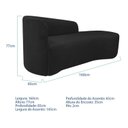 Ver imagem 3 de Recamier Curvo Orgânico 160cm 2 Lugares Lado Direito para Sala Estar Bouclé Paris