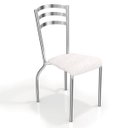 Ver imagem 1 de Kit com 2 Cadeiras Estofadas Portugal Cromada 2c007cr Kappesberg Crome - Cromado/courino Branco