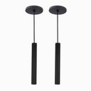 Ver imagem 1 de Kit 2 Pendente Tubo Palito Moderno 30cm - Preto
