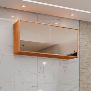 Armário Aéreo Duplo Valencia 2 Portas de Correr Vidro Reflecta Salleto