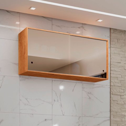 Armário Aéreo Duplo Valencia 2 Portas de Correr Vidro Reflecta Salleto