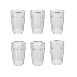 6 Copo Alto Lyor Imperial de Cristal com Fio de Ouro 370ml - 1 6 Copo Alto Lyor Imperial de Cristal com Fio de Ouro 370ml - 1