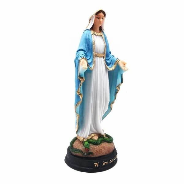 Imagem De Nossa Senhora Das Graças Resina Maciça 20 Cm Madeiramadeira