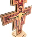 Ver imagem 2 de Crucifixo Cruz São Damião São Francisco de Mesa 20 cm
