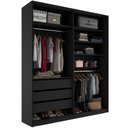 Ver imagem 2 de Closet Solteiro Guarda Roupa sem Porta 159cm 3 Gavetas Mdf Pisa R02 Preto - Lyam Decor