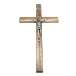 Crucifixo de Parede Madeira Cristo Prata Velha 40 cm - 3