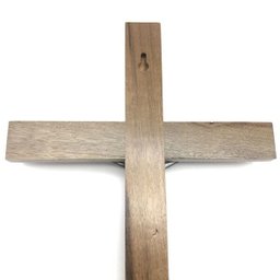 Crucifixo de Parede Madeira Cristo Prata Velha 40 cm - 5