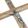 Crucifixo de Parede Madeira Cristo Prata Velha 40 cm - 2
