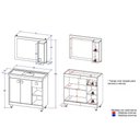 Ver imagem 6 de Conjunto de Banheiro 80cm com Cuba e Espelheira 3 Portas 1 Gaveta Viena Mel/Branco - Ozini Móveis