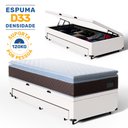 Ver imagem 2 de Cama Box Baú com Colchão de Espuma D33 Pillow Top Comfort Luxo + Auxiliar Unique Solteiro 88cm