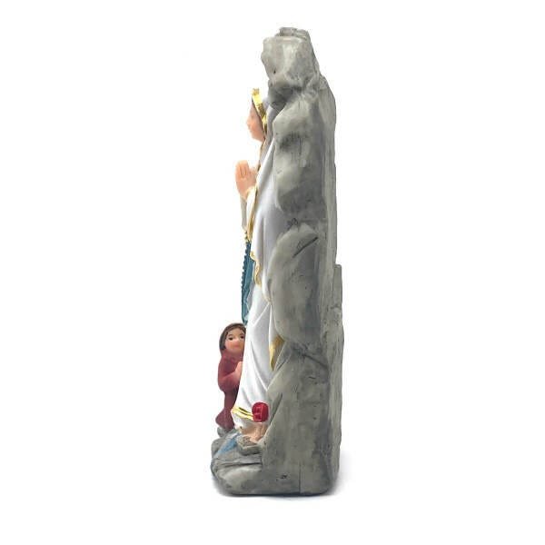 Imagem de Nossa Senhora de Lourdes com Santa Bernadete na Gruta Resina 14cm - 3
