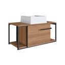 Ver imagem 3 de Gabinete para Banheiro em Aço e Cuba Inclusa 80 Cm Preto com Mel e Cuba Branca Preto com Mel