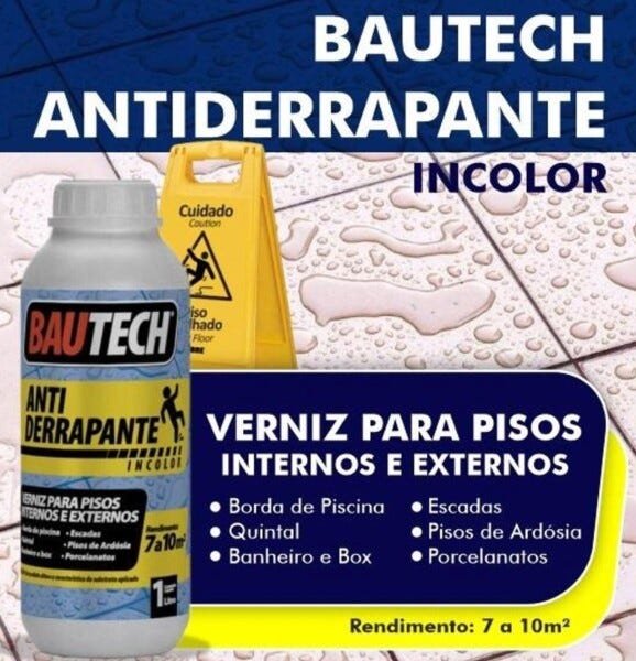 Kit 6 Verniz Antiderrapante Bautech 1L - 5