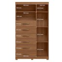 Ver imagem 2 de Guarda Roupa Casal com Cômoda Buriti 4 Portas de Bater 6 Gavetas MDF-MDP Jatobá Acetinado Santos