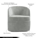 Ver imagem 3 de Kit 2 Poltronas Decorativas Design Moderno Bel Sala de Estar Base Giratória Veludo Cinza G33 - Gran
