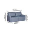 Ver imagem 2 de Sofá Cama Dubai Retratil e Reclinavel 3 Lugares Sofatec Azul